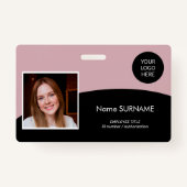 Moderne ID-kaart bedrijf logo foto QR-code Badge (Voorkant)