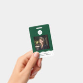 Moderne ID Kaart Groene Minimale Logo Foto QR Code Badge (Handheld)