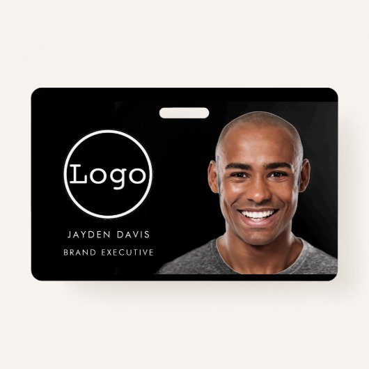 Moderne ID-Kaart | Logo Foto Business Employee ID  Badge (Voorkant)