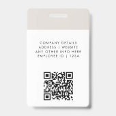 Moderne ID-Kaart | Minimale grijze fotonaam Logo Badge (Back)