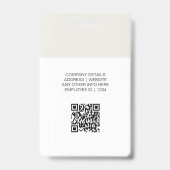 Moderne ID-Kaart | Minimalistische zakelijke medew Badge (Achterkant)