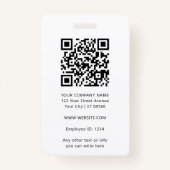 Moderne ID Kaart Minimalistische Zakelijke Medewer Badge (Achterkant)