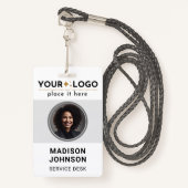 Moderne ID Kaart Minimalistische Zakelijke Medewer Badge (Voorkant met draagriem)