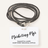 Moderne ID-kaart van marketingmanager Badge (Voorkant met draagriem)