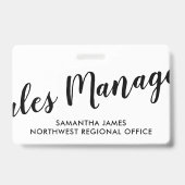 Moderne ID-kaart van Verkoopmanager Badge (Achterkant)