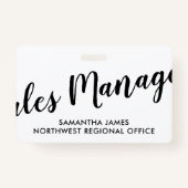 Moderne ID-kaart van Verkoopmanager Badge (Achterkant)
