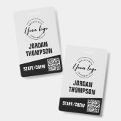 Moderne ID Minimalistische QR-code Aangepaste logo Badge (Voor- en achterkant)