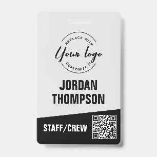 Moderne ID Minimalistische QR-code Aangepaste logo Badge