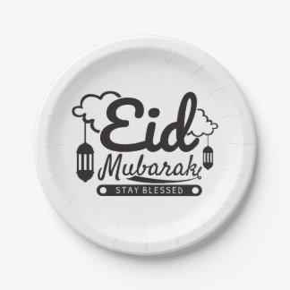 Moderne id Mubarak Happy Eid Papieren Bordje