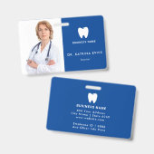 Moderne identiteitskaart | Dentis Logo Photo Busin Badge (Voor- en achterkant)