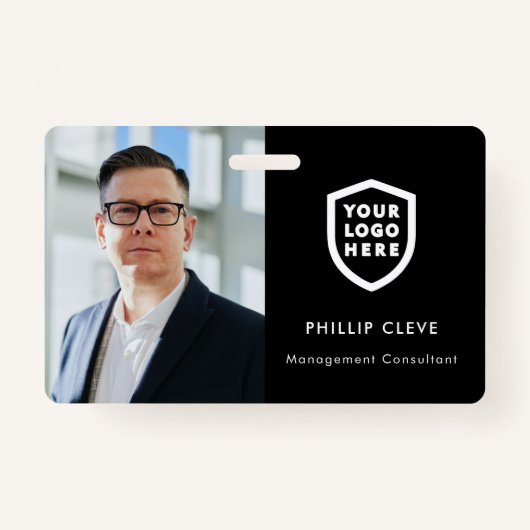 Moderne identiteitskaart | Logo Foto Business Empl Badge (Voorkant)
