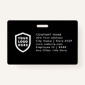 Moderne identiteitskaart | Logo Foto Business Empl Badge (Achterkant)