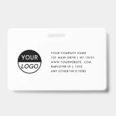 Moderne identiteitskaart | Logo Foto Business Empl Badge (Achterkant)