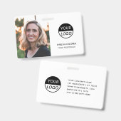 Moderne identiteitskaart | Logo Foto Business Empl Badge (Voor- en achterkant)