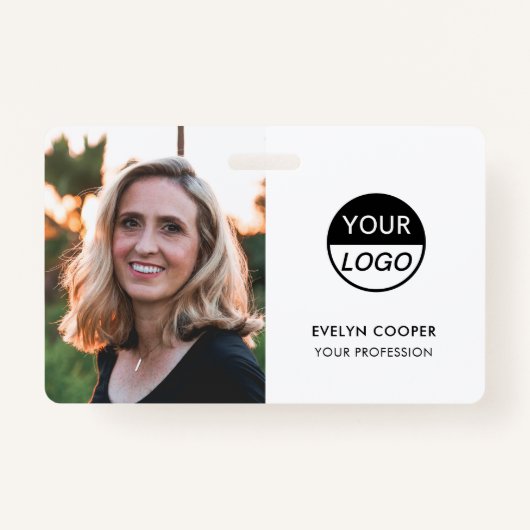 Moderne identiteitskaart | Logo Foto Business Empl Badge (Voorkant)