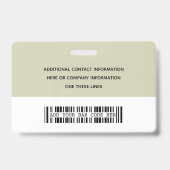 Moderne identiteitskaart | Logo Foto Business Empl Badge (Achterkant)