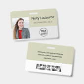 Moderne identiteitskaart | Logo Foto Business Empl Badge (Voor- en achterkant)
