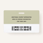 Moderne identiteitskaart | Logo Foto Business Empl Badge (Achterkant)