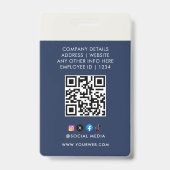 Moderne identiteitskaart | Minimale bedrijfsmedewe Badge (Achterkant)