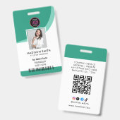 Moderne identiteitskaart | Minimale bedrijfsmedewe Badge (Voor- en achterkant)