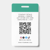 Moderne identiteitskaart | Minimale bedrijfsmedewe Badge (Achterkant)