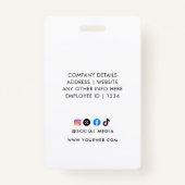 Moderne identiteitskaart | Minimale bedrijfsmedewe Badge (Achterkant)