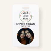 Moderne identiteitskaart | Minimale QR voor zakeli Badge (Voorkant)