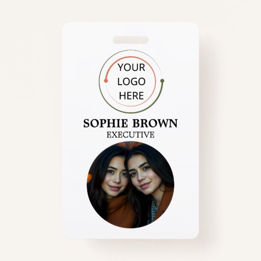 Moderne identiteitskaart | Minimale QR voor zakeli Badge (Voorkant)