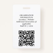 Moderne identiteitskaart | Minimale QR voor zakeli Badge (Achterkant)