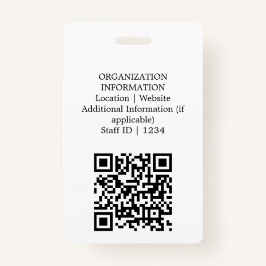 Moderne identiteitskaart | Minimale QR voor zakeli Badge (Achterkant)