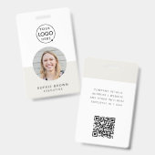 Moderne identiteitskaart | Minimale QR voor zakeli Badge (Front & Back)