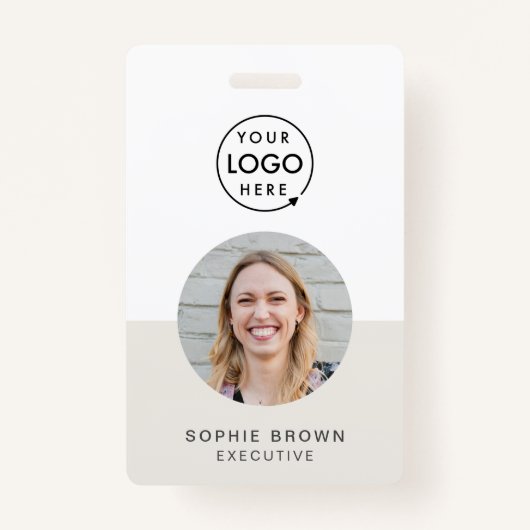 Moderne identiteitskaart | Minimale QR voor zakeli Badge (Voorkant)