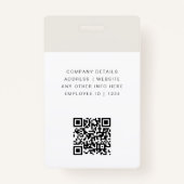 Moderne identiteitskaart | Minimale QR voor zakeli Badge (Achterkant)