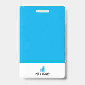 Moderne identiteitskaart Minimalistisch blauw Pers Badge (Achterkant)