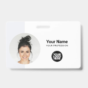 Moderne identiteitskaart Minimalistisch QR-rond fo Badge