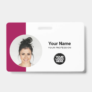 Moderne identiteitskaart Minimalistische QR ronde  Badge