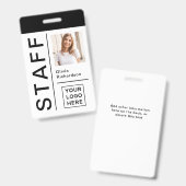 Moderne identiteitskaart voor het Personeel van he Badge (Voor- en achterkant)