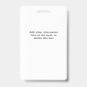 Moderne identiteitskaart voor het Personeel van he Badge (Achterkant)