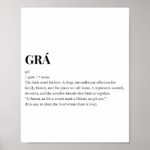 Moderne Ierse Grá Liefde Betekenis Print