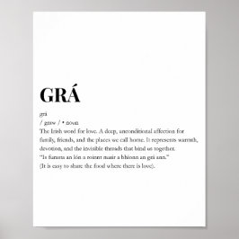 Moderne Ierse Grá Liefde Betekenis Print