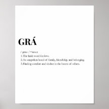 Moderne Ierse Grá Liefde Betekenis Print