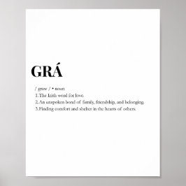 Moderne Ierse Grá Liefde Betekenis Print