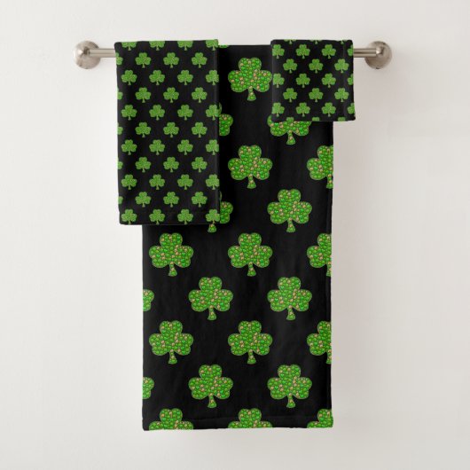 Moderne Ierse Shamrock Bad Handdoek (Insitu)