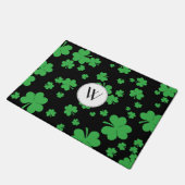 Moderne Ierse shamrock clover monogram deurmat (Schuin)