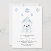 Moderne IJsbeer Winter Baby Jongen Shower Kaart (Voorkant)