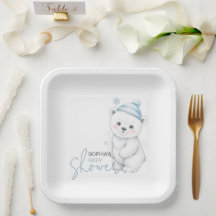 Moderne IJsbeer Winter Baby Shower