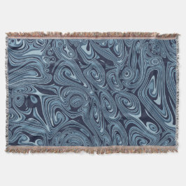 Moderne Ijsblauwe Abstracte Vloeistof Deken