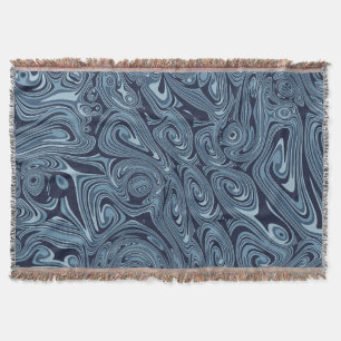 Moderne Ijsblauwe Abstracte Vloeistof Deken