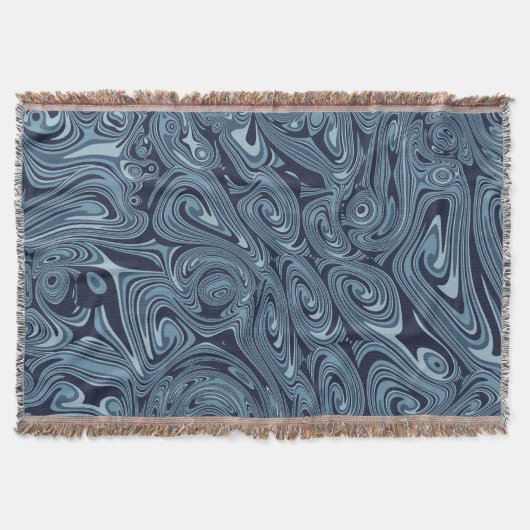 Moderne Ijsblauwe Abstracte Vloeistof Deken (Voorkant)