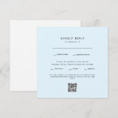 Moderne Ijsblauwe Vierkante Trouw-QR-code RSVP (Voorkant / Achterkant)